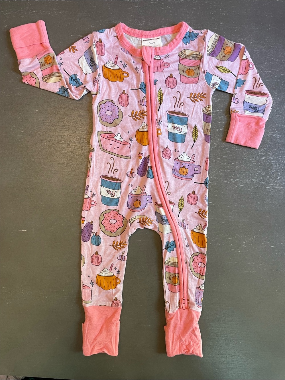 3-6m Spearmint Love Pink Pumpkin Spice Bamboo Zippy